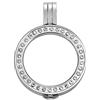 Quiges Donna Ciondolo a Moneta 25mm Acciaio Inox Argento con Zirconia per Collane e Monete