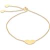 CARISSIMA Bracciale da Donna in Oro Giallo 9ct con Cuore da 10mm x 7.8mm su Catena Trace Regolabile con Slider, Lunghezza 20cm/8