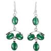 Sterling Silver Jewelry Orecchini pendenti da donna placcati in argento 925 con pietre naturali ovali da 9,85 ct, stile sud-occidentale, fatti a mano, Malachite Placcato argento, Malachite
