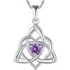 starchenie Collana con Nodo Celtico Collana con Pietre Portafortuna a Cuore in Argento 925 per donna