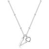 TINGN Collana con ciondolo a forma di cuore e lettere, da ragazza, placcata in oro bianco 14 carati, in argento placcato in oro bianco 14 carati, collana personalizzata da donna, 16+2, Ottone