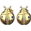 Lllunimon S925 Sterling Silver Orecchini da donna in oro coccinella Gioielli per insetti placcati in oro Accessori in stile vintage Regali di compleanno Tutti i giorni Carino,A