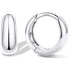 Bestyle Orecchini Cerchio Argento 925 Donna Oro/Argento Anallergici Chunky | Piccoli Orecchini Cerchio Oro Placcato 14K alla Moda Leggeri, Larghezza 8/10/12/14/16/18/20 mm, Regalo per Ragazze Mamma