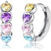 KRFY Cerchio Orecchini Donna Argento 925 Ipoallergenico Piccolo Argento Orecchini Cerchio Ragazza Bambina Gioielli-Heart
