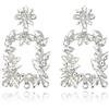 EVER FAITH Orecchini da donna con strass rettangolari da appendere con cristallo glitter alla moda, alla moda, grandi, geometrici, ideali come regalo per matrimoni, feste, gioielli, Cristallo