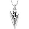 COOLSTEELANDBEYOND Collana da Uomo in Acciaio Inossidabile con Punta di Freccia, Ciondolo Guerriero Arciere Grintoso, Catena a Sfere in Acciaio Inossidabile, Gioiello Survival Primitivo, Regalo per Lui