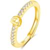 INFUSEU Anello Con Iniziale, Argento 925 18K Oro Anelli Donna Regolabili A-Z Lettera Captiale D Impilabili Personalizzato Nome Gioielli Regalo Di Mamma Donna