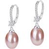 YAMI Orecchini da donna con perle d'acqua dolce e marina in argento sterling 925, ipoallergenici, ideali per ogni occasione., 32×9MM, nan, Perla
