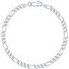 Planetys - Bracciale Argento Sterling 925 Rodiato Modello Figaro (1+3) Larghezza: 4.1 mm