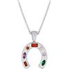 Generic Collana a ferro di cavallo in argento sterling 925 per donna uomo Ciondolo classico Simpatica catena portafortuna a forma di U