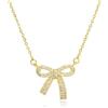 Yifnny Collana con ciondolo a forma di fiocco,Collana con fiocco in Gioielli in oro Perle artificiali Gioielli per feste Regali di compleanno per Donne (Stile 2 Oro)