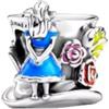 Genérico Ciondolo Alice nel Paese delle Meraviglie e Cappellaio Pazzo in argento Sterling 925, compatibile con ciondoli Pandora e molti altri bracciali con ciondoli.