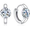 LANE WOODS Orecchini a cerchio in moissanite o zirconia cubica: orecchini a cerchio in argento sterling 925 e zirconi da donna, B-12 mm-6,5 mm, moissanite, argento Sterling, moissanite,