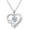 Suyi Collana con ciondolo a forma di cuore, in argento, per San Valentino, Metallo, lega