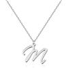 UMAGICBOX Collana con lettera iniziale M personalizzata per donne, gioiello minimalista in acciaio inossidabile con ciondolo in stile di scrittura a mano, regalo per anniversario, Natale e Festa della Mamma