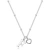 TINGN Collana con ciondolo a forma di cuore e lettere, da ragazza, placcata in oro bianco 14 carati, in argento placcato in oro bianco 14 carati, collana personalizzata da donna