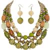 Bocar Set di collane con perline a 3 strati per donne, gioielli | Design a 3 strati con perline grosse con texture miste, catena di estensione da 7,6 cm e gioielli abbinati per un look