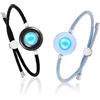 TOTWOO Braccialetti per Coppie con Collegamento Bluetooth Uno a Uno tramite App, Luci e Vibrazione al Tocco - Regalo Romantico per Relazioni a Distanza, in Acciaio Inossidabile 316