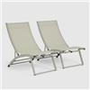 Produce Shop 2 sedie Sdraio Pieghevoli poltrone Lounge reclinabili Bizzotto Taylor - Beige