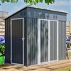 Bladez 4x8FT Metall Casetta per attrezzi in acciaio, capanno da giardino resistente alle intemperie senza pavimento - Ideale per la conservazione di attrezzi da giardino, biciclette e spazio di archiviazione