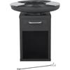 BIG HORN Bighorn Grand Brasero Piastra Barbecue Rotondo, Nero, con Cassetto e Conservazione, φ80 x 92 cm