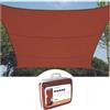 Perel Vela ombreggiante 3.6 x 3.6 m, quadrata per giardino e terrazza, idrorepellente, protezione UV 90%, traspirante, terracotta