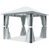 TOOLPORT Gazebo giardino 3x3m, pali in alluminio, telo tetto 220g/m² grigio