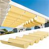 NINGBAI Vela Parasole a Onda Retrattile 210 x 350 cm Vele Ombreggianti Impermeabile Telo Parasole con Fune Occhiellato Protezione UV Tenda Vela per Cortile Veranda Gazebo, Giallo sabbia