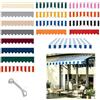 Generico Mantovana per Tenda da Sole Esterna, Tessuto di Ricambio Impermeabile, Bordo Ondulato, Rifinitura Rinforzata, 2 3 4 5 7 m(Blue White,L280cmxH20cm)