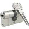 Yale 1350 - Cilindro a doppio profilo europeo con funzione di emergenza e pericolo, 10-1358-4045-00-2201, alta protezione, 40/45 mm, nichel satinato, 5 chiavi, funzione anti-scatto, protezione
