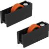 Amig - Rullo per finestra scorrevole - Set da 2 pezzi - Dimensioni 51 x 20 mm - Corpo in nylon con cuscinetti a sfere - Progettato per finestre scorrevoli - Colore nero - Mod. COR09