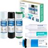 Ecosoft Pure AquaCalcium Mint - Set di 6 filtri di ricambio per osmosi inversa, membrana RO 75 GPD e remineralizzatore di calcio, cambio ogni 12 mesi