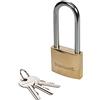 Silverline Tools MSS03L - Lucchetto in ottone con arco lungo, 40 mm