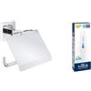 GROHE Portarotolo carta igienica GROHE Start Cube con coperchio e GROHE QuickGlue A1 (metallo, montaggio a parete, fissaggio nascosto, viti e tasselli inclusi), 111 mm, facile da montare, cromato, 41102000