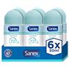 Sanex Dermo+ Active Freshness Deodorante antitraspirante Roll-On 72 ore (50 ml) - protezione efficace contro sudore e cattivi odori - dermatologicamente testato, Pack of 6