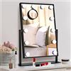 TUREWELL Hollywood Specchio per trucco con luci, grande specchio illuminato con 3 luci a colori e 12 lampadine a LED dimmerabili, schermo touch touch control e rotazione di 360 gradi (nero)