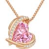 CDE Collana Donna Cuore Regalo per Lei,Gioielli Donna 5A Cubica Zirconia Pendente Placcata in Oro con Pietra di Nascita Compleanno Regali per Mamma Fidanzata Moglie Amica