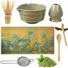 DUBUOZA 8 Pezzi Matcha Kit,Matcha Set,Ciotola con Beccuccio, Frusta Matcha in Bambù con Supporto, Chashaku, Supporto per Chashaku, Cucchiaio in legno, Chakin, Setaccio per Matcha