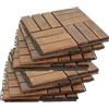 Frankystar Lyva - Pavimento da Esterno con Clip 30x30 cm 10 Piastrelle per Giardino Patio Terrazza Pavimentazione in Legno di Acacia