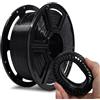 Flashforge Filamento PLA flessibile per stampante 3D, filamenti di stampa 3D, bobina da 1 kg, precisione dimensionale +/- 0,02 mm, ecologico, senza fumo e senza odore (nero, PLA flessibile)