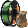 FLASHFORGE - Filamento in seta a tre colori, arancione, blu, verde, coestrusione 3 in 1, 1,75 mm, filamento per stampante 3D, bobina da 1 kg, precisione dimensionale +/- 0,02 mm, in seta PLA cambia