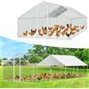 Herrselsam - Pollaio gabbie per piccoli animali, 3 x 8 x 2 m, XXL con serratura di sicurezza e telo PE impermeabile, ideale per polli e altri piccoli animali