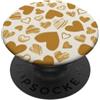 Brown Aesthetics Gifts Marrone Carino Cuori Modello San Valentino Amore PopSockets PopGrip Adesivo