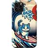 Surfing Cat Hokusai Great Wave Off Kanag Custodia per iPhone 11 Pro Surfing Cat Hokusai Grande Onda Off Kanagawa Giapponese Retrò