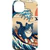 Surfing Cat Hokusai Great Wave Off Kanag Custodia per iPhone 13 Surfing Cat Hokusai Grande Onda Off Kanagawa Giapponese Retrò