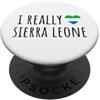 Cute Funny Country Flag (Sierra Leone) Amo davvero la Sierra Leone PopSockets PopGrip Adesivo