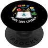 First Day Retro Structured Literacy Acad Lettura Insegnante Pace Amore Alfabetizzazione Womens Phonics Decoding PopSockets PopGrip Adesivo