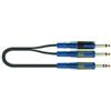 QUIK LOK - RKSA/100-5 Cavo Adattatore Stereo 6,3mm a 2 Jack Mono 6,3mm, 5m, Serie ROK SOLID, Cavo Superflex, Contatti Dorati, Colore Nero