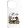 Crafting HHWCo. Custodia per iPhone 16 Pro Macchina Da Cucire Vintage Felicità Handmade Floreale