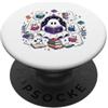 Spectral Storyteller Simpatico fantasma Bookworm Spooky Library Reader PopSockets PopGrip Adesivo